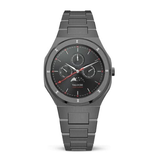 black moonphase luxury watch
