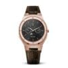 Rose Gold Black Leather Watch