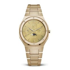 yellow gold moonphase mens watch