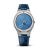 reloj de lujo automático azul plateado