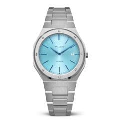 orologio unisex di lusso blu ghiaccio argento
