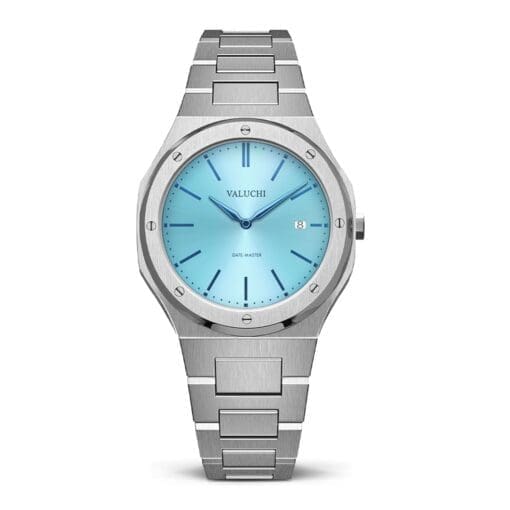 silver ice blue luxury unisex watch