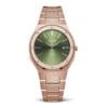 Rose gold green luxury women's watch