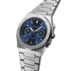 Silver and blue dial chronograph wristwatch